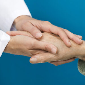 Helping hands, care for the elderly concept